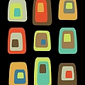 Mid Century Modern Oblongs on Black
