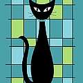 Abstract Cat in Teal
