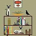Mid Century Bookcase with Siamese
